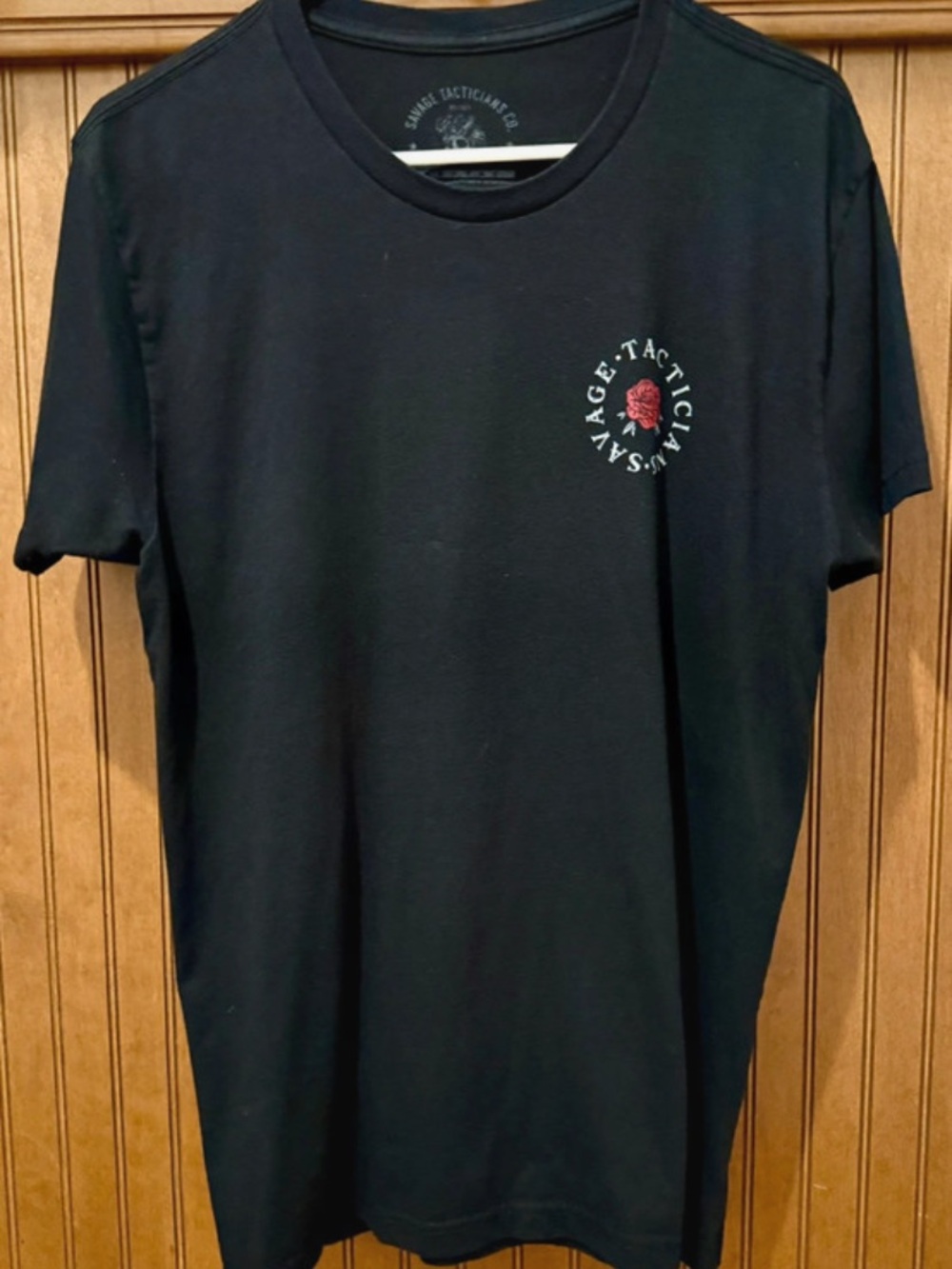 Savage Tactical Co. Black Short-Sleeve Crewneck Tee Mother Mary Bearer of Arms